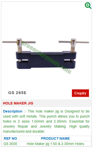 Plantilla para hacer agujeros GS 265E para herramientas de joyería-Herramientas de joyería - Product Image 2