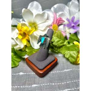 Bague ajustable Jude Candelaria en turquoise Kingman et argent sterling avec sertissage clos, cadeau - Product Image 3