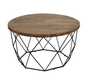 Vente en gros de table d'appoint industrielle pour lit d'appoint avec plateau en bois table basse industrielle carrée tables de mobilier industriel pour salon - Product Image 5