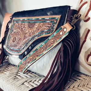 New Design Custom Bohemian Leather Western Women's Bag <b>Tassel</b> Floral Hand Carving Genuine Leather Custom Color Autumn Best Price - Product Image 3