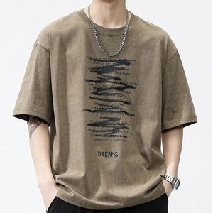 เสื้อยืดผู้ชายโอเวอร์ไซซ์ไหล่ปล่อยปล่อยเสื้อใหญ่ผ้าฝ้าย220กรัมแนวสตรีทแวร์ออกแบบได้ตามต้องการ - Product Image 3