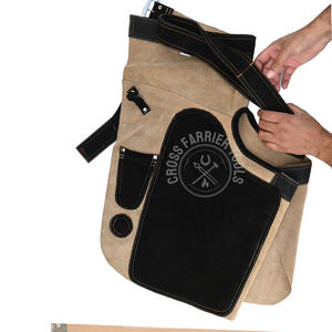 Tablier professionnel pour maréchal-ferrant en cuir pour outils, avec pinces, marteau, couteau à sabots, poches et ceinture - Product Image 5