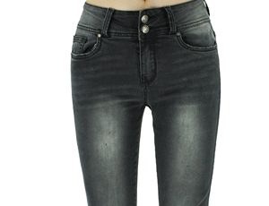 Venta al por mayor de pantalones vaqueros de cintura alta de las mujeres transpirables pantalones de mezclilla de pierna suelta con botón de decoración de verano estilo Casual - Product Image 6