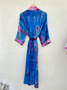 ชุดคลุมกิโมโนผ้าไหมมัดย้อมสำหรับผู้หญิงเสื้อคลุมมัดย้อมแบบอินเดียสำหรับเทศกาล - Product Image 2