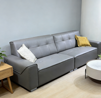 Canapé en cuir écologique de qualité supérieure, toucher luxueux, élégant, canapé de salon de villa, mobilier de maison haut de gamme