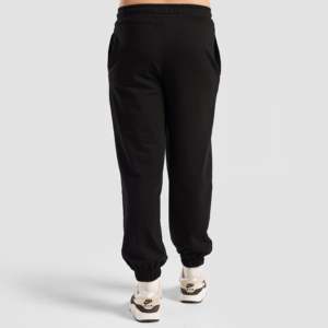 GAI Pulse Black 100% Cotton Joggers Casual Baggy Fashionable <b>Elastic</b> <b>Waist</b> French Terry <b>Trousers</b> in Sizes XL & 6XL - Product Image 2
