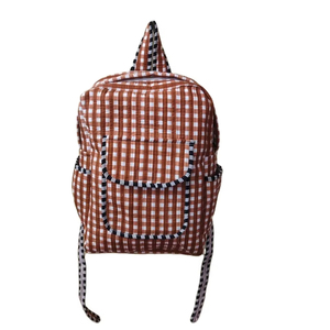 Sac à dos scolaire bohème en coton matelassé antivol avec fermeture éclair, imprimé à la main, pour filles et adolescentes - Product Image 1