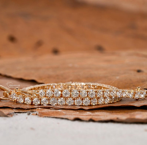 Bracelets de chaîne de tennis en or pur 18 carats 14 carats haut de gamme de luxe sur mesure Bracelets à breloques pour femmes avec diamant moissanite - Product Image 5