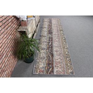 Tapis de 2,6 x 9,3 pieds, tapis de couloir vintage, tapis bleu à motifs floraux - Product Image 3