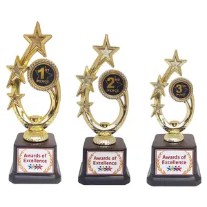 Metal Crystal Trophy Star Award For Excellence Events Souvenirs Annual Meeting Awards Trophy Decorative Promotion For Students