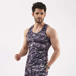 Camiseta sin mangas de gimnasio de 100% algodón personalizada para hombre, camiseta sin mangas recortada de talla grande para entrenamiento, camiseta informal de punto con cuello cuadrado acanalado lavado - Product Image 3