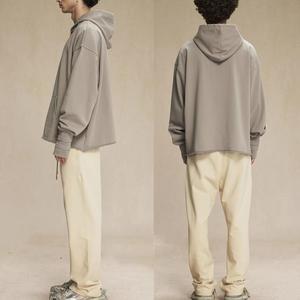 Sudaderas con capucha personalizadas para hombre, estilo oversize, sin capucha, con dobladillo sin rematar, lavado ácido, sin bolsillo tipo canguro - Product Image 4