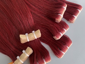 Extensions de cheveux humains vierges vietnamiens 100% Remy, trame unique, lisses et soyeuses, blondes, à fixer par ruban, double trame, non traités, bruts - Product Image 5