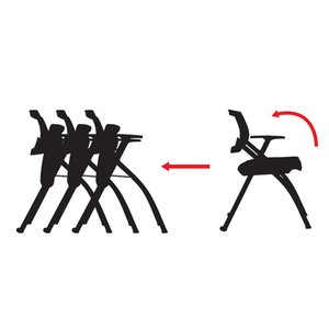 Contemporary Mesh Back Folding <b>Office</b> Chair Adjustable Height Foam & Fabric with Adjustable Headrest by Beema - Product Image 4
