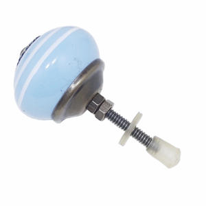 Industrial Ceramic Knobs <b>Turquoise</b> White Strips Drawer Cabinet Handle Pulls for Bedroom Wardrobe Kitchen Living Room Dresser - Product Image 3