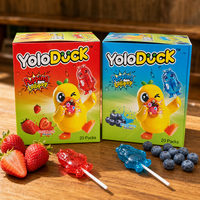 Yoloduck Halal Bonbons Durs Personnalisés en Résine Grande Taille Forme Animale Poudre Créative en Vrac Goût Fruité Sucette