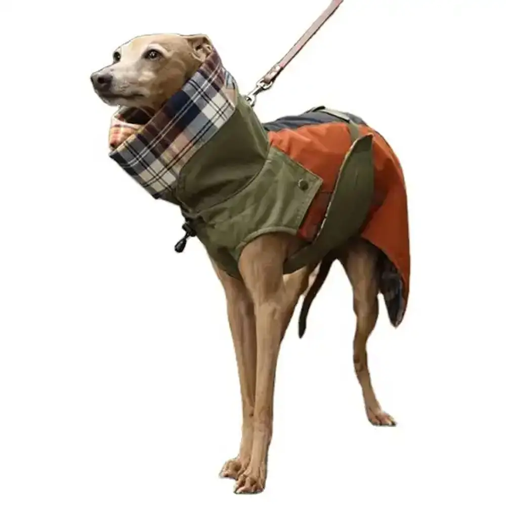 Greyhound Waterproof Rain Coat Dog Clothing Winter Fleece Lined Italian Greyhound Raincoat BY Fugenic Industries
