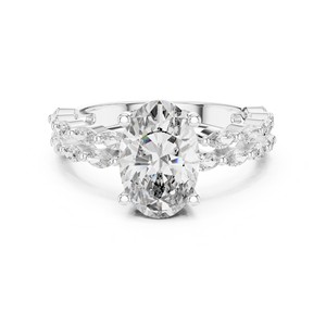 2.0ct Brilliant Cut Moissanite <b>Solitaire</b> <b>Ring</b> 925 Sterling <b>Silver</b> Rhodium Plated Luxury Marquise Accent Bridal Engagement Fine - Product Image 2