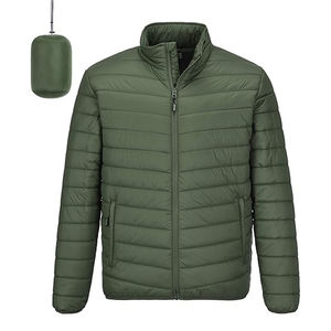 Chaqueta Acolchada de Microfelpa para Adultos, Suave, Transpirable, para Invierno, Uso en Exteriores, Cierre de Cremallera, Diseño Sólido, Tela de Lona - Product Image 4
