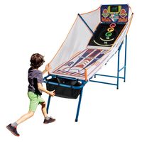 Jeu d'arcade de basket-ball double portable et pliable pour intérieur avec tableau de scores électronique