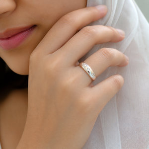 Rhodium Plated Radiant Cut Zircon Cluster <b>Ring</b> for Wedding - Product Image 3