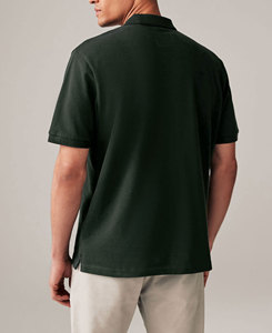 เสื้อโปโลลายปิเก้แขนสั้นสีเขียวมะกอกเข้มผลิตจาก2024 OEM - Product Image 4