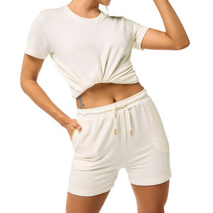 Pantalones cortos de poliéster y algodón reciclado de moda OEM para mujer, fabricación de fábrica de pantalones cortos para mujer a la venta - Product Image 1