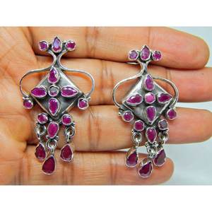 ต่างหูสตั๊ดทับทิมเงินสเตอร์ลิง925พร้อมวัสดุสีโรสโกลด์ประดับเพชรตัดแบบเจ้าหญิง-ของขวัญสำหรับเด็กหญิงและสตรี E0589-GS - Product Image 1