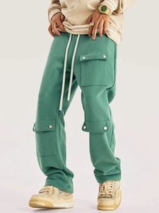 Pantalones Cargo para hombre en nuevo estilo Diseño de moda Ropa informal con cintura media Tallas grandes Estilo lavado Patrón recto - Product Image 6