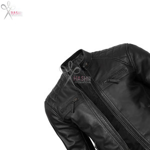 Chaqueta de Cuero Genuino al por Mayor para Hombre, Calidad Premium, Cuello Alto de Lona, Ropa Exterior Transpirable de Invierno para Motociclistas y Estilo Urbano - Product Image 4