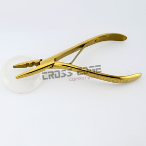 OEM Wholesale Hair Extension Tool Gold <b>Crimped</b> Hair 1980s Microbead Removal Pliers with Curved 2 Hole Isolated Spring for Hair - Product Image 3