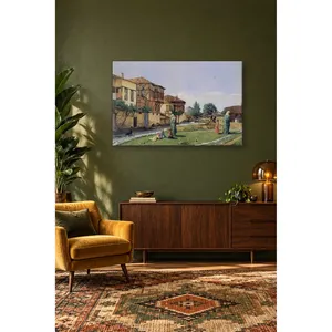 Fida Osman Hamdi Bey Femmes et enfants dans une rue de Gebze, impression sur toile - Product Image 2