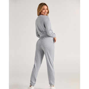 Conjunto Deportivo de Punto Sólido para Invierno, Ropa Deportiva Informal de Algodón con Logotipo Personalizado, Estilo Lujoso para Mujer - Product Image 5