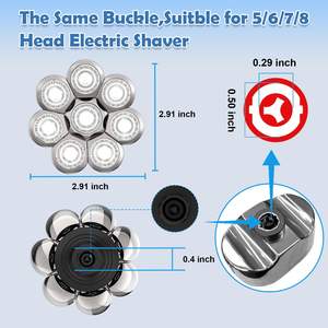 Cabezal de Repuesto para Afeitadora Rotativa Eléctrica USB, para Cara y Cuerpo, Cabeza Calva, Barba y Recortadora de Pelo, Accesorio Impermeable y Lavable - Product Image 4