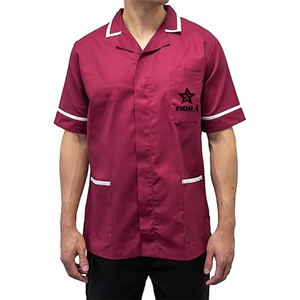 Túnica Sanitaria 2026 con Ribete en el Cuello, Mangas y Bolsillos, Túnicas Sanitarias Económicas en el Reino Unido, Túnicas Sanitarias Azul Claro - Product Image 1