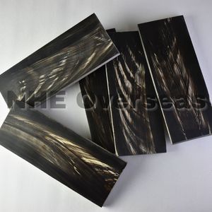 Montura de gafas ópticas de lujo hechas a mano de NHE Overseas negro con rayas blancas placas de cuerno de búfalo técnica pulida - Product Image 2