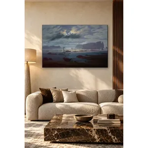 Fida Caspar David Friedrich Côte rocheuse et mer du Nord au clair de lune Impression sur toile - Product Image 5