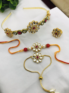 Combo cadeau Rakhi-Couple Rakhi, bague élégante et bandeau à la mode Bhaiya Bhabhi Rakhi Set Rakhi pour frère et soeur Rakshabandhan - Product Image 5