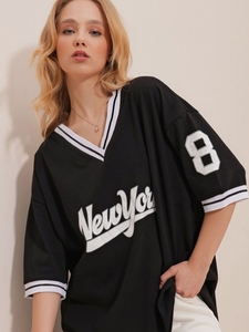 Camiseta personalizada Newyork Jersey Boxy de gran tamaño Unisex gráfico cuello en V Retro malla transpirable Casual sublimación impresión Y2K fútbol - Product Image 4