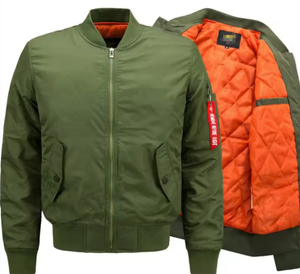 2024 chaqueta de vuelo de invierno para hombre de alta calidad transpirable satén High Street Style Bomber diseño personalizado 4XL chaqueta acolchada de satén - Product Image 1
