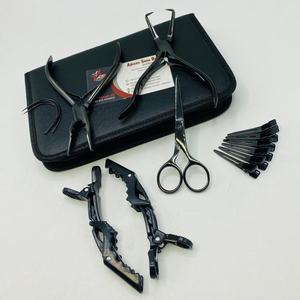 Kit de pinces à cheveux en acier inoxydable de qualité chirurgicale noir professionnel de haute qualité Logo personnalisé Vente chaude Utilisation commerciale - Product Image 5