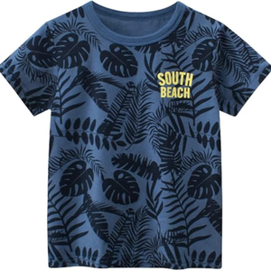 เสื้อยืดเด็กผู้ชายผ้าฝ้ายถักลายปักแบบกำหนดเอง เสื้อผ้าเด็กฤดูร้อนสุดเท่ห์ สวมใส่สบาย ป้องกันรังสียูวี แห้งเร็ว - Product Image 4