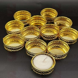 เชิงเทียนทีไลท์ทำจากโลหะคุณภาพพรีเมียมพร้อมด้วยสีเงินโบราณสำหรับตกแต่งงานแต่งงานและโอกาสพิเศษ - Product Image 2