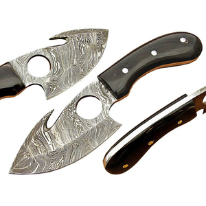 Cuchillo Desollador Multifuncional de Acero de Damasco Industrial Burraq OEM/ODM DIY con Mango de Resina de 9 Pulgadas y Funda de Cuero - Regalo Perfecto - Product Image 1