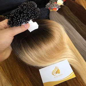 Extensions de cheveux vierges vietnamiens Remy 100% kératine italienne à pointes plates, 8-32 pouces, couleur claire, pré-collées, style ondulé - Product Image 1