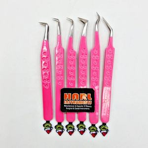 Nouvelle collection 2026, ensemble de pinces à extensions de cils, imprimé cœur rose, design personnalisé Grinch, acier inoxydable pointu, anti-magnétique - Product Image 3