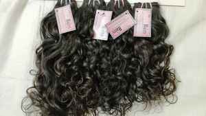 BOUNCEY RIZADO TEXTURA INDIO CRUDO SIN PROCESAR Grado Remy EXTENSIÓN DE CABELLO HUMANO DE UN SOLO DONADOR MAQUINA DOBLE TRAMA 100g PELOS - Product Image 6