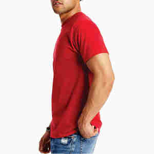 T-shirt à manches courtes pour homme en coton 200 g/m², col rond, couleur unie, marque à succès, 270 g, rétro, lavé, à manches courtes - Product Image 2