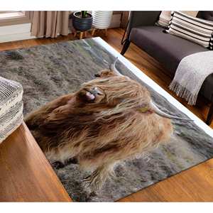 Alfombra de ganado de las Tierras Altas escocesas: decoración antideslizante para cocina/baño, alfombra fina no tejida - Product Image 2