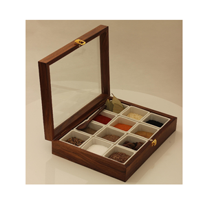 Boîte à épices en bois naturel conteneur à épices pour la maison maison restaurant hôtel d'Inde artisanat naturel - Product Image 6